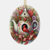 ティーポットバードハウス（鳥）ショウジョウコウカンチョウ2 セラミックオーナメント (右)