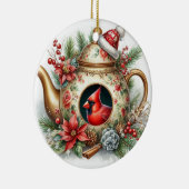 ティーポットバードハウス(鳥)ショウジョウコウカンチョウ6 セラミックオーナメント (右)