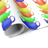 ティーポットパターンレトロ ラッピングペーパー (ロールコーナー)