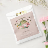 ティーポットパーティーピンクフローラ蝶ブライダルシャワー フェイバーバッグ (封をした状態)