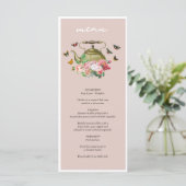 ティーポットパーティーピンクフローラ蝶ブライダルシャワー メニュー (スタンド正面)