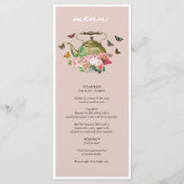 ティーポットパーティーピンクフローラ蝶ブライダルシャワー メニュー (正面)