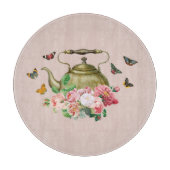 ティーポットパーティーピンクフローラ&蝶ケトル カッティングボード (正面)