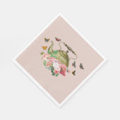 ティーポットパーティーピンクフローラ&蝶ケトル スタンダードランチョンナプキン (角)