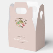 ティーポットパーティー ピンクの花と蝶のブライダルシャワー フェイバーボックス (オープン)