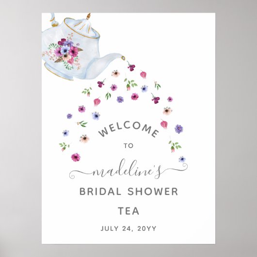 ティーポットフローラブライダルシャワーティーパーティーへようこそ ポスター (正面)