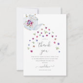 ティーポットフローラブライダルティーパーティーサンキューカード カード (正面)