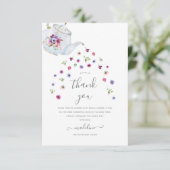 ティーポットフローラブライダルティーパーティーサンキューカード カード (スタンド正面)