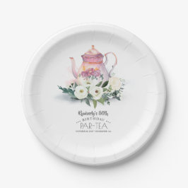 ティーポットフローラ誕生日パルティー ペーパープレート