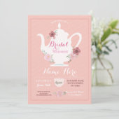 ティーポットブライダルシャワーアフタヌーンティーパーティーブランチ 招待状 (スタンド正面)