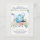 ティーポットブライダルシャワーティータイムアフタヌーンティー招待状 (正面)