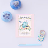 ティーポットブライダルシャワーティータイムアフタヌーンティー招待状 チラシ (シングル)