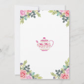 ティーポットブライダルシャワーティーパーティの招待状 招待状 (裏面)