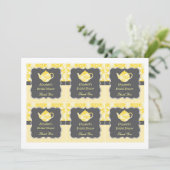 ティーポットブライダルシャワーメッセージカード 招待状 (スタンド正面)