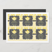 ティーポットブライダルシャワーメッセージカード 招待状 (正面/裏面)