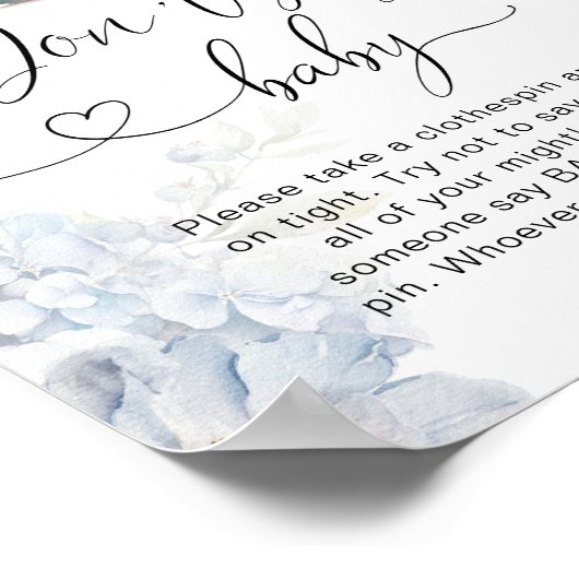 ティーポットブルーアジサイ言わないベビーゲーム ポスター (角)