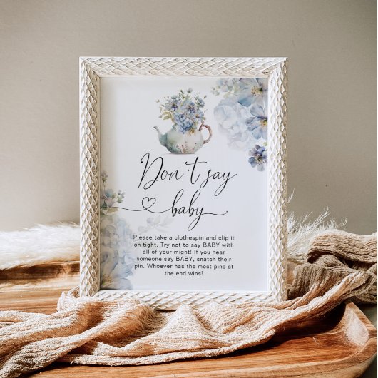 ティーポットブルーアジサイ言わないベビーゲーム ポスター