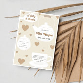 ティーポットベビーシャワー茶パーティの招待状カード 招待状