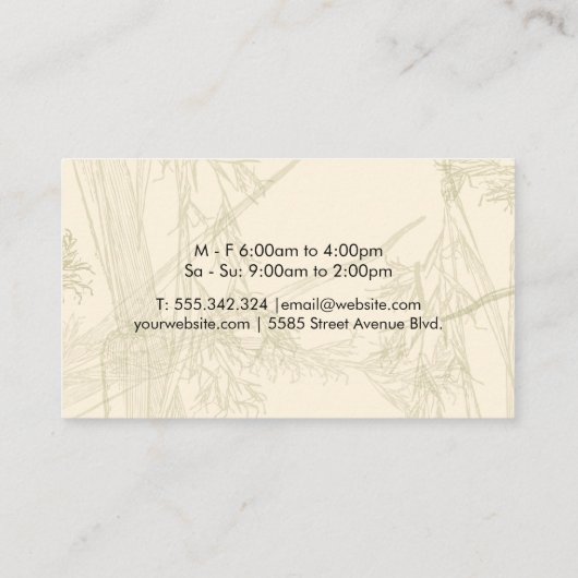 ティーポットポア | ハーブプラントミニ名刺 名刺 (裏面)