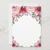 ティーポットマカロンストリングライトフローラブライダルシャワー 招待状 (裏面)