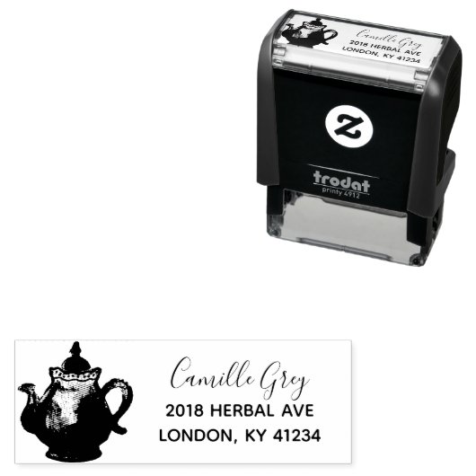ティーポット名前をカスタムする差出人住所 セルフインキングスタンプ (インサイチュ)