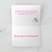 "ティーポット夢の"の~のカスタマイズ可能な挨拶状 サンキューカード (内部)