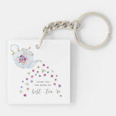 ティーポット最高のフローラティープンサンキュー キーホルダー (裏面)
