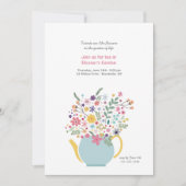 ティーポット花束 招待状 (正面)