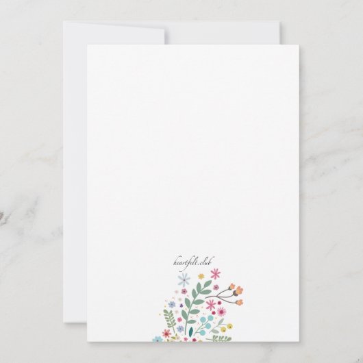 ティーポット花束 招待状 (裏面)