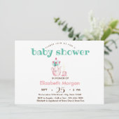 ティーポット花赤ちゃんシャワー 招待状 (スタンド正面)