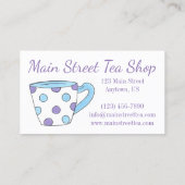 ティーポット茶パーティーポットティーカップティータイム 名刺 (裏面)