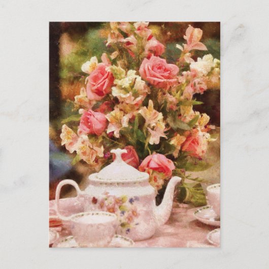 ティーポット – より多くの紅茶Milady ポストカード (正面)