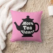 ティーポット-より多くの茶教区牧師か。 -ピンクで白黒 クッション (ブランケット)