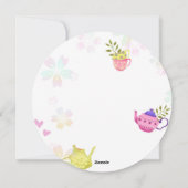 ティーポット&カップズホワイト誕生日 シーズンカード (裏面)