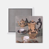 ティーポット、シュガーボウル、チョコレートポット、マグカップ マグネット (正面/裏面)