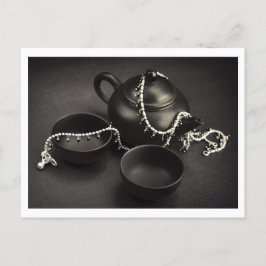 ティーポット&シルバージュエリー、茶室/アートデコール ポストカード
