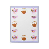 ティーポット、ティーカップ、銅ティーケトルメモ ノートパッド (回転)