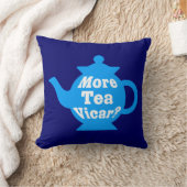 ティーポット – ティービサーの追加?DpネイビーのBl & Wh クッション (ブランケット)