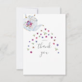 ティーポット フラワー ブライダル ティーパーティー サンキューカード (正面)