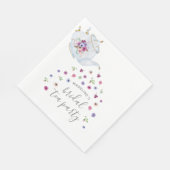 ティーポット フラワー ブライダル ティーパーティー 招待状 スタンダードランチョンナプキン (角)