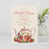 ティーポット ブライダルシャワー フラワー 招待状 (スタンド正面)