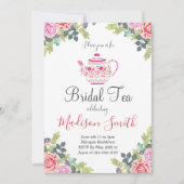 ティーポット ブライダル シャワー ティーパーティー 招待状 (正面)