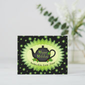 ティーポット&ホリークリスマスティーパーティの招待状 招待状 (スタンド正面)