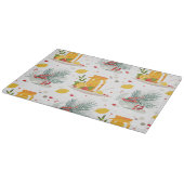 ティーポット、レモン、お茶と花のカップ カッティングボード (角)