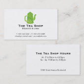 ティーポット |緑のテクスチャ2 名刺 (正面/裏面)