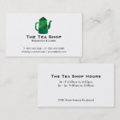 ティーポット |緑のテクスチャ 名刺 (正面/裏面)