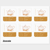 ティーポット 高麗人参根茶ラベル スクエアシール (シート)
