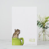 ティーポット「HelloのDegu 便箋 (スタンド正面)