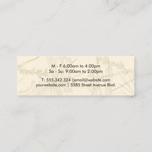 ティーポ素朴ット |ハーブ植物 スキニー名刺 (裏面)