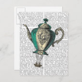 ティーポ飛んでいるット1緑と黄色 ポストカード (正面/裏面)